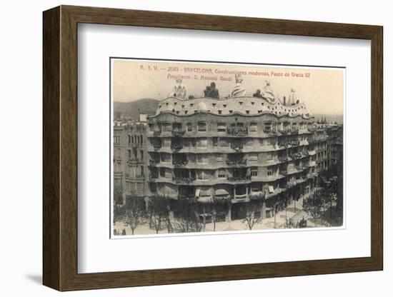 Barcelona: Gaudi's Casa Mila, Paseo De Gracia-null-Framed Photographic Print