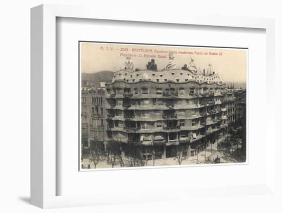 Barcelona: Gaudi's Casa Mila, Paseo De Gracia-null-Framed Photographic Print