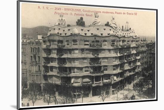 Barcelona: Gaudi's Casa Mila, Paseo De Gracia-null-Mounted Photographic Print