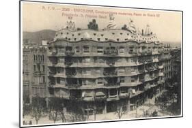Barcelona: Gaudi's Casa Mila, Paseo De Gracia-null-Mounted Photographic Print