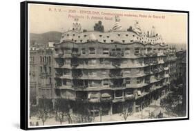 Barcelona: Gaudi's Casa Mila, Paseo De Gracia-null-Framed Stretched Canvas