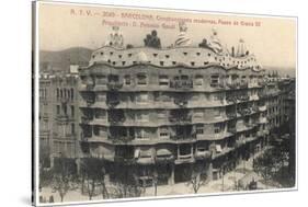 Barcelona: Gaudi's Casa Mila, Paseo De Gracia-null-Stretched Canvas