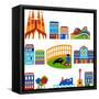 Barcelona - Landmarks And Attractions-Marish-Framed Stretched Canvas