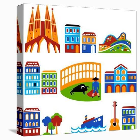 Barcelona - Landmarks And Attractions-Marish-Stretched Canvas