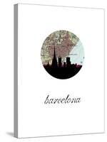 Barcelona Map Skyline-Paperfinch 0-Stretched Canvas