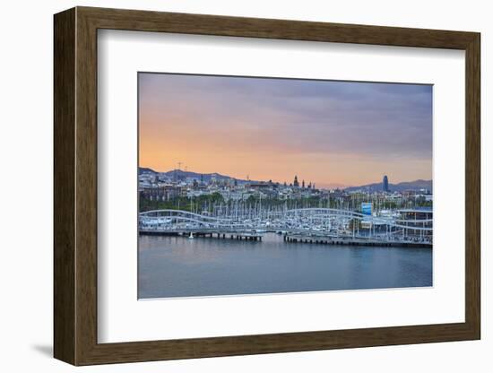 Barcelona Marina at Sunset, Barcelona, Catalonia, Spain-Mark Mawson-Framed Photographic Print