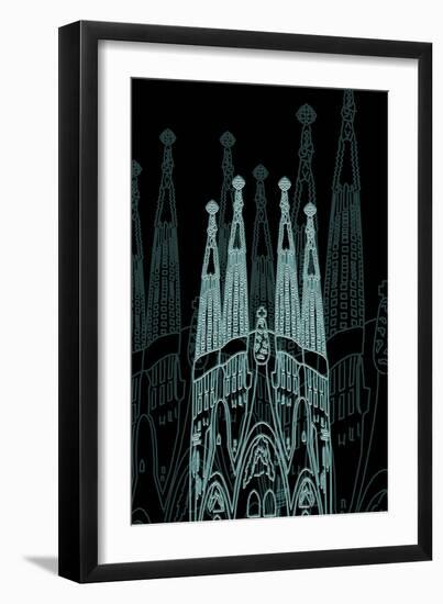 Barcelona Night-Cristian Mielu-Framed Art Print