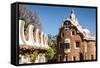 Barcelona Park Guell Fairy Tale Mosaic House on Entrance-perszing1982-Framed Stretched Canvas