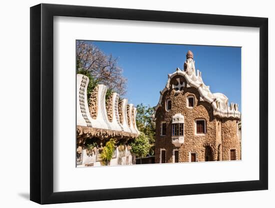 Barcelona Park Guell Fairy Tale Mosaic House on Entrance-perszing1982-Framed Photographic Print