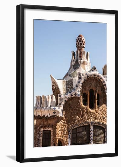 Barcelona Park Guell Fairy Tale Mosaic House on Entrance-perszing1982-Framed Photographic Print