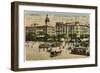 Barcelona: Plaza De Cataluna with People and Traffic-null-Framed Photographic Print