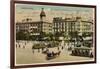 Barcelona: Plaza De Cataluna with People and Traffic-null-Framed Photographic Print