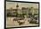 Barcelona: Plaza De Cataluna with People and Traffic-null-Framed Photographic Print