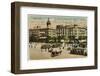 Barcelona: Plaza De Cataluna with People and Traffic-null-Framed Photographic Print