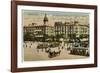 Barcelona: Plaza De Cataluna with People and Traffic-null-Framed Photographic Print