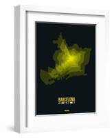 Barcelona Radiant Map 1-NaxArt-Framed Art Print