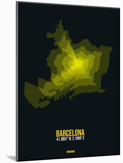Barcelona Radiant Map 1-NaxArt-Mounted Art Print