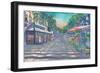 Barcelona Rambla Street Scene With Signpost-M. Bleichner-Framed Art Print