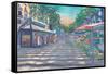 Barcelona Rambla Street Scene With Signpost-M. Bleichner-Framed Stretched Canvas