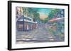 Barcelona Rambla Street Scene With Signpost-M. Bleichner-Framed Art Print