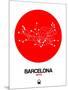 Barcelona Red Subway Map-NaxArt-Mounted Art Print