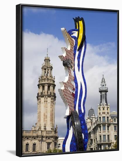 Barcelona's Head Sculpture By Roy Lichtenstein in Port Vell, Barcelona, Catalonia, Spain, Europe-Richard Cummins-Framed Photographic Print