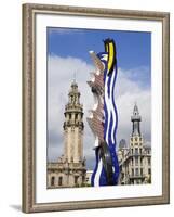 Barcelona's Head Sculpture By Roy Lichtenstein in Port Vell, Barcelona, Catalonia, Spain, Europe-Richard Cummins-Framed Photographic Print