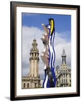 Barcelona's Head Sculpture By Roy Lichtenstein in Port Vell, Barcelona, Catalonia, Spain, Europe-Richard Cummins-Framed Photographic Print