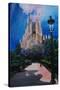 Barcelona Sagrada Familia with Park and Lantern-Markus Bleichner-Stretched Canvas