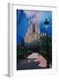 Barcelona Sagrada Familia with Park and Lantern-Markus Bleichner-Framed Art Print