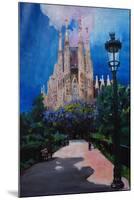 Barcelona Sagrada Familia with Park and Lantern-Markus Bleichner-Mounted Art Print