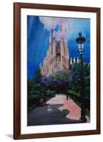 Barcelona Sagrada Familia with Park and Lantern-Markus Bleichner-Framed Art Print