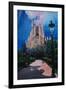 Barcelona Sagrada Familia with Park and Lantern-Markus Bleichner-Framed Art Print