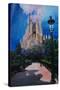 Barcelona Sagrada Familia with Park and Lantern-Markus Bleichner-Stretched Canvas