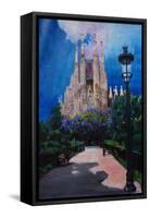 Barcelona Sagrada Familia with Park and Lantern-Markus Bleichner-Framed Stretched Canvas