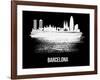 Barcelona Skyline Brush Stroke - White-NaxArt-Framed Art Print