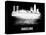 Barcelona Skyline Brush Stroke - White-NaxArt-Stretched Canvas