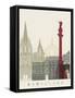 Barcelona Skyline Poster-paulrommer-Framed Stretched Canvas