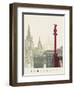 Barcelona Skyline Poster-paulrommer-Framed Art Print