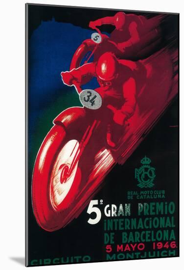 Barcelona, Spain - 5 Gran Premio International Motorcycle Poster-null-Mounted Poster