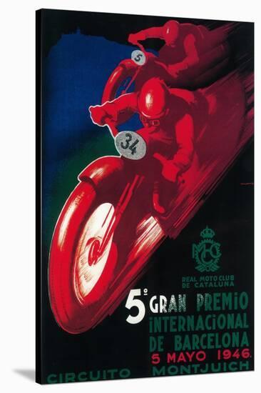 Barcelona, Spain - 5 Gran Premio International Motorcycle Poster-Lantern Press-Stretched Canvas