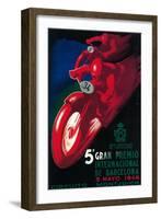 Barcelona, Spain - 5 Gran Premio International Motorcycle Poster-Lantern Press-Framed Art Print