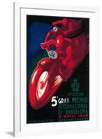 Barcelona, Spain - 5 Gran Premio International Motorcycle Poster-Lantern Press-Framed Art Print