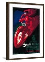 Barcelona, Spain - 5 Gran Premio International Motorcycle Poster-Lantern Press-Framed Art Print