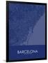 Barcelona, Spain Blue Map-null-Framed Poster