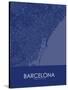 Barcelona, Spain Blue Map-null-Stretched Canvas