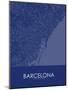 Barcelona, Spain Blue Map-null-Mounted Poster