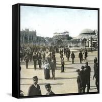 Barcelona (Spain), Catalonia Square-Leon, Levy et Fils-Framed Stretched Canvas