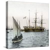 Barcelona (Spain), Celebration of 1888, the Spanish Cruiser "La Castilla "-Leon, Levy et Fils-Stretched Canvas