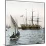 Barcelona (Spain), Celebration of 1888, the Spanish Cruiser "La Castilla "-Leon, Levy et Fils-Mounted Premium Photographic Print